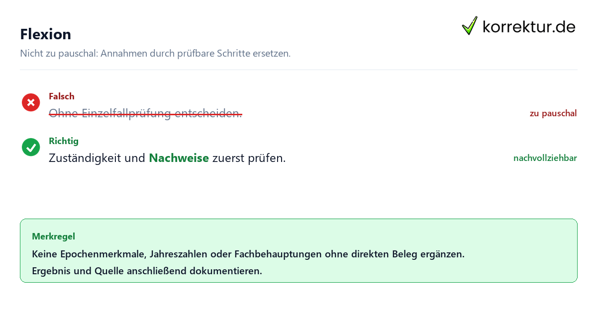 Ungeeignete und belastbare Vorgehensweise bei Flexion