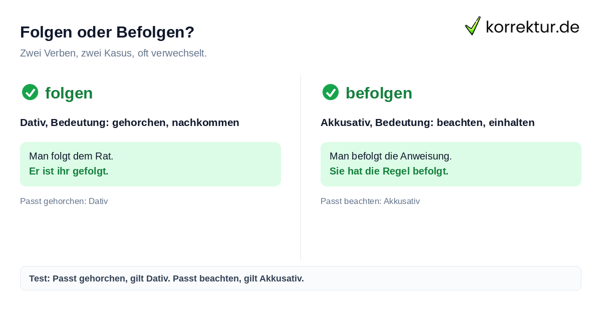 Folgen Synonym: Unterschied zwischen folgen und befolgen