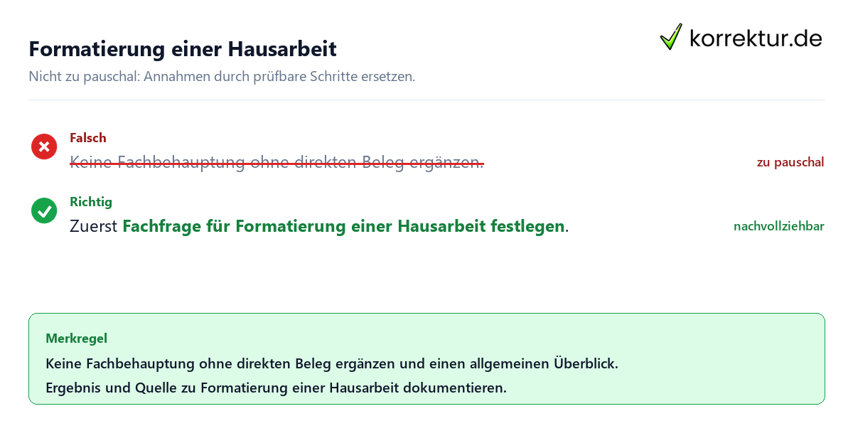Formatierung einer Hausarbeit Ungeeignete und belastbare Vorgehensweise bei Formatierung einer Hausarbeit