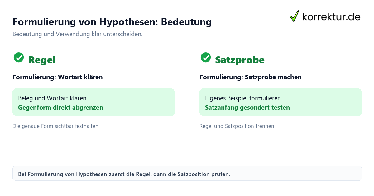 Formulierung von Hypothesen: Bedeutung und Verwendung mit Bedeutung und passender Verwendung im Vergleich