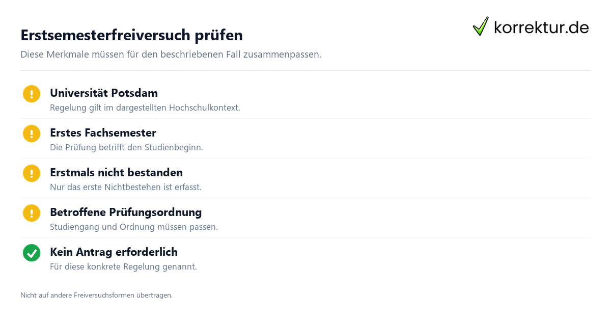 Erstsemesterfreiversuch prüfen Freiversuch im Studium verstehen und richtig prüfen: Voraussetzungen