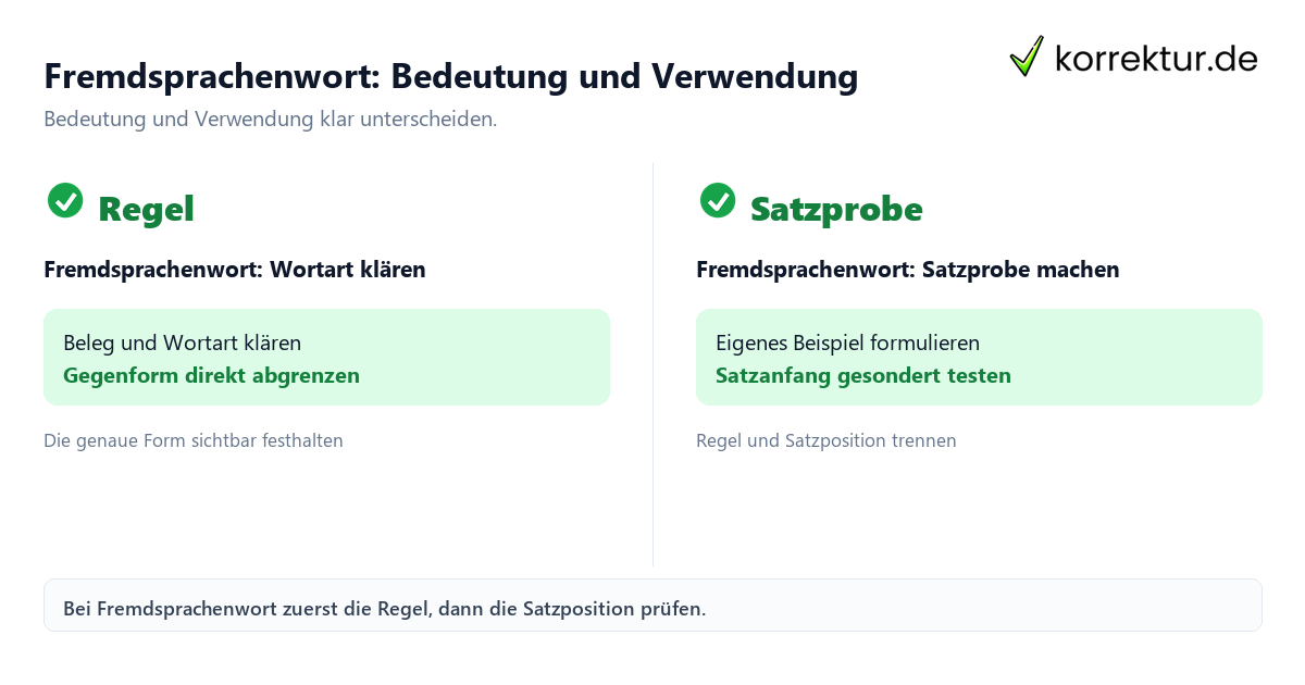 Fremdsprachenwort: Bedeutung und Verwendung mit Bedeutung und passender Verwendung im Vergleich