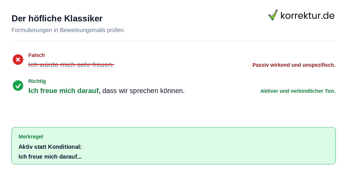 Häufige Fehler bei der Formulierung Ich würde mich freuen