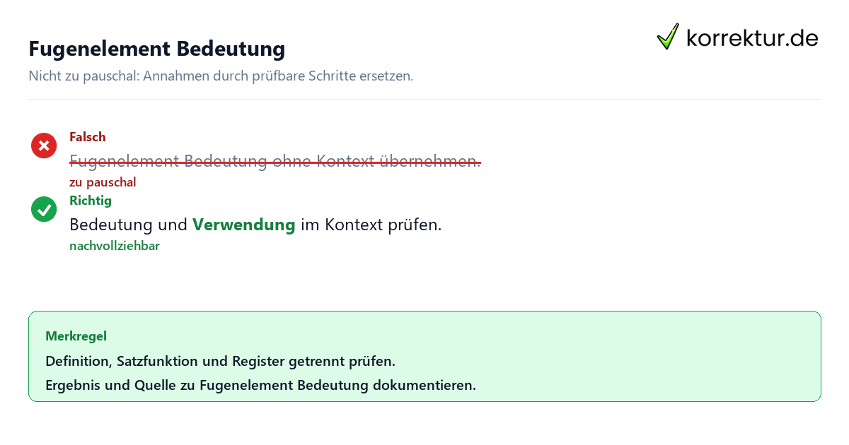 Ungeeignete und belastbare Vorgehensweise bei Fugenelement Bedeutung