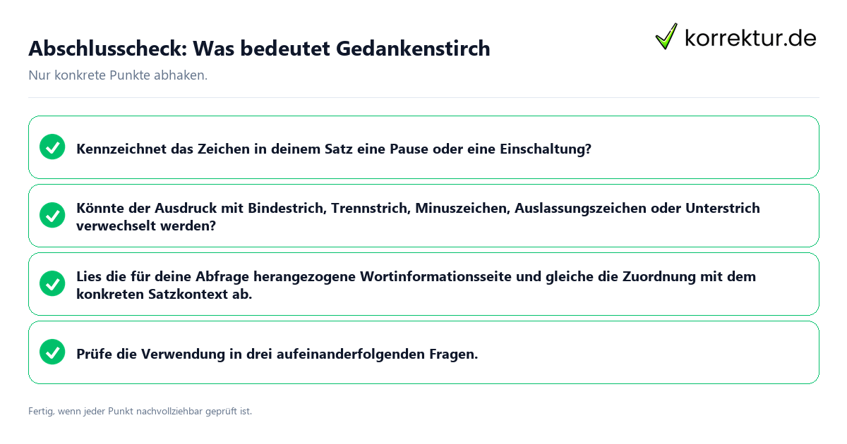 Abschlusscheck: Was bedeutet Gedankenstirch Konkreter Abschlusscheck zu Was bedeutet Gedankenstirch