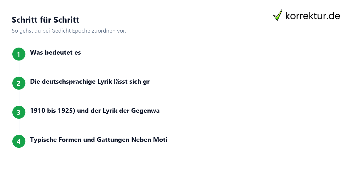 Schritt für Schritt Gedicht Epoche zuordnen: Schritte