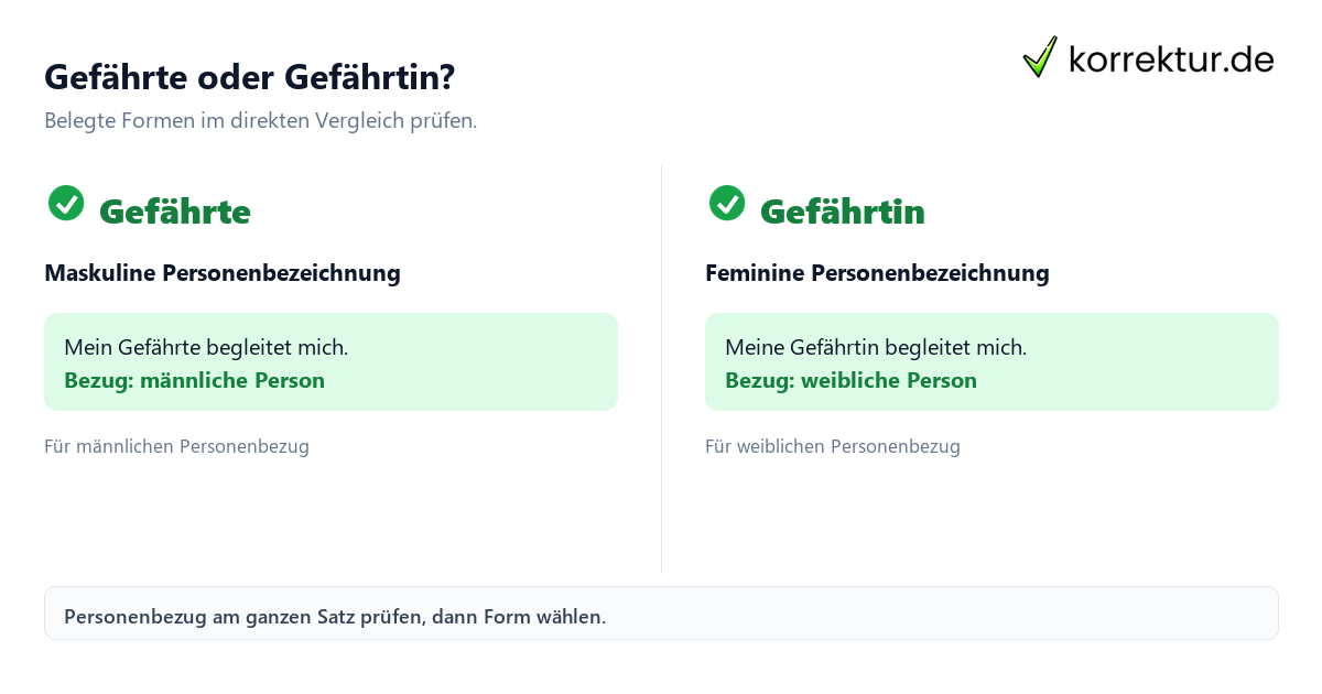 Gefährte oder Gefährtin? Gefährte richtig gendern: Gefährte und Gefährtin im Vergleich
