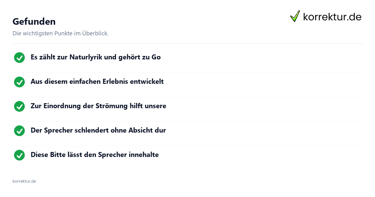 Gefunden Gefunden: Überblick