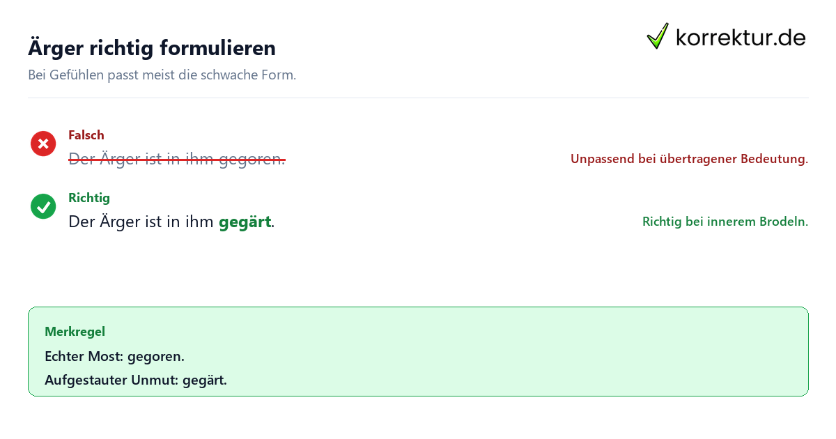 gegoren oder gegärt