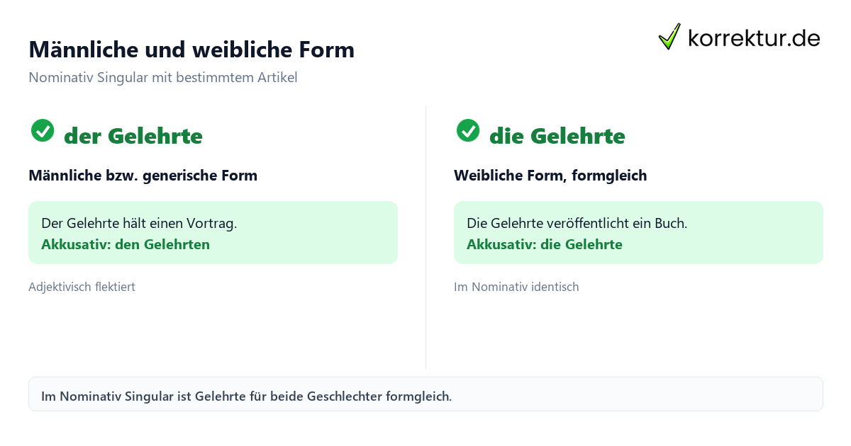 Männliche und weibliche Form Gelehrte richtig gendern: der Gelehrte und die Gelehrte im Vergleich