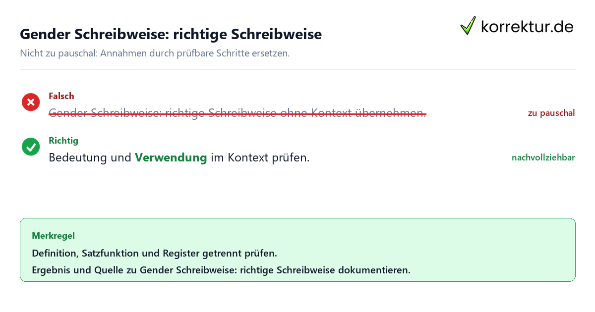 Gender Schreibweise: richtige Schreibweise Ungeeignete und belastbare Vorgehensweise bei Gender Schreibweise: richtige Schreibweise