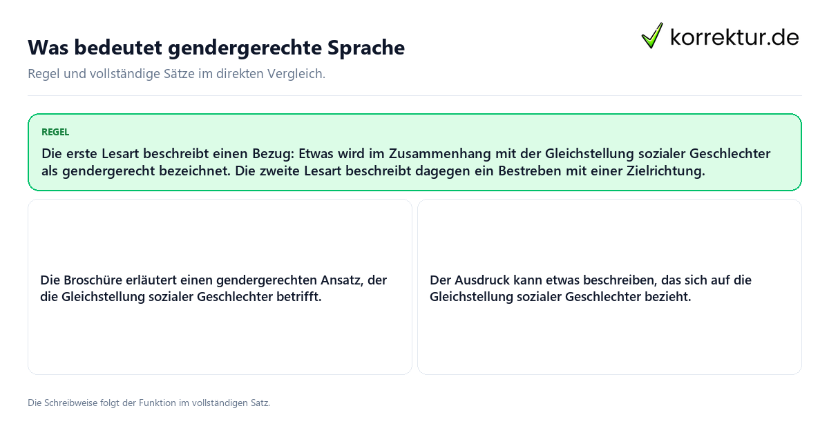 Was bedeutet gendergerechte Sprache Konkrete Regel und vollständige Beispielsätze zu Was bedeutet gendergerechte Sprache