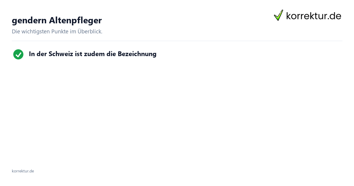 gendern Altenpfleger: passende Schreibweise wählen