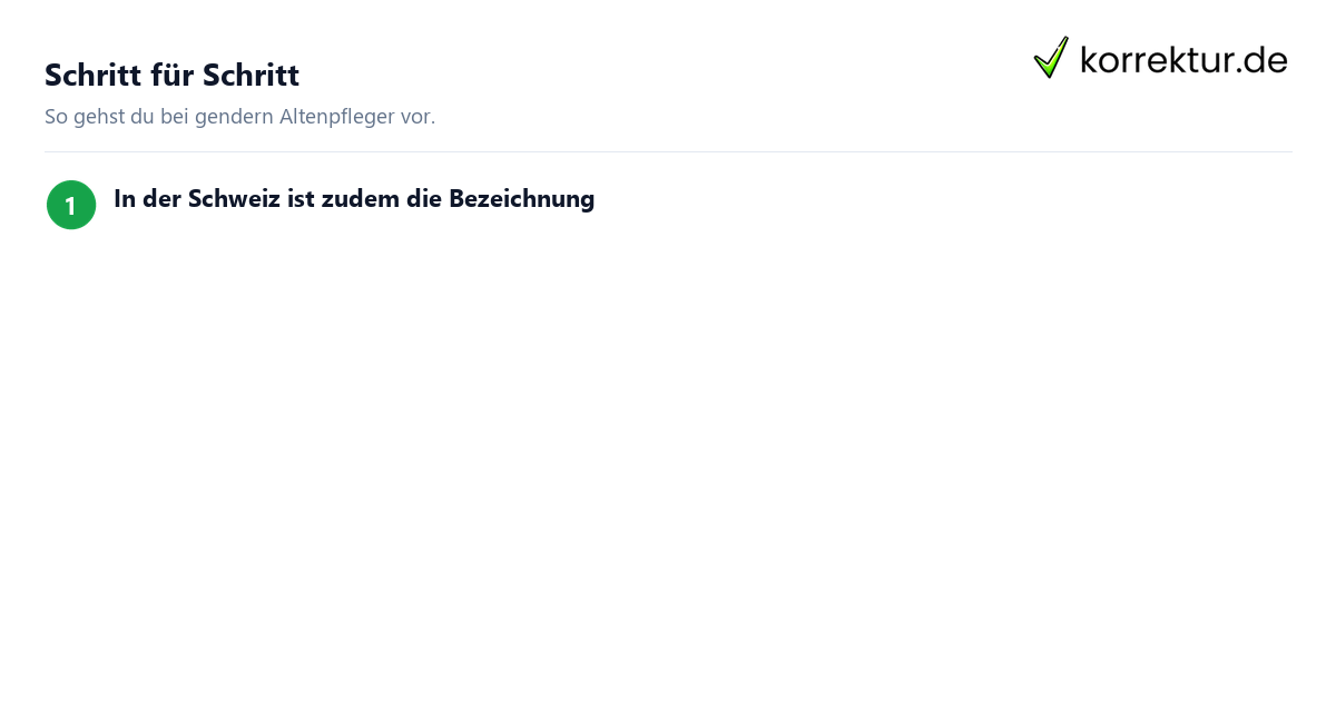 gendern Altenpfleger in wissenschaftlichen Arbeiten