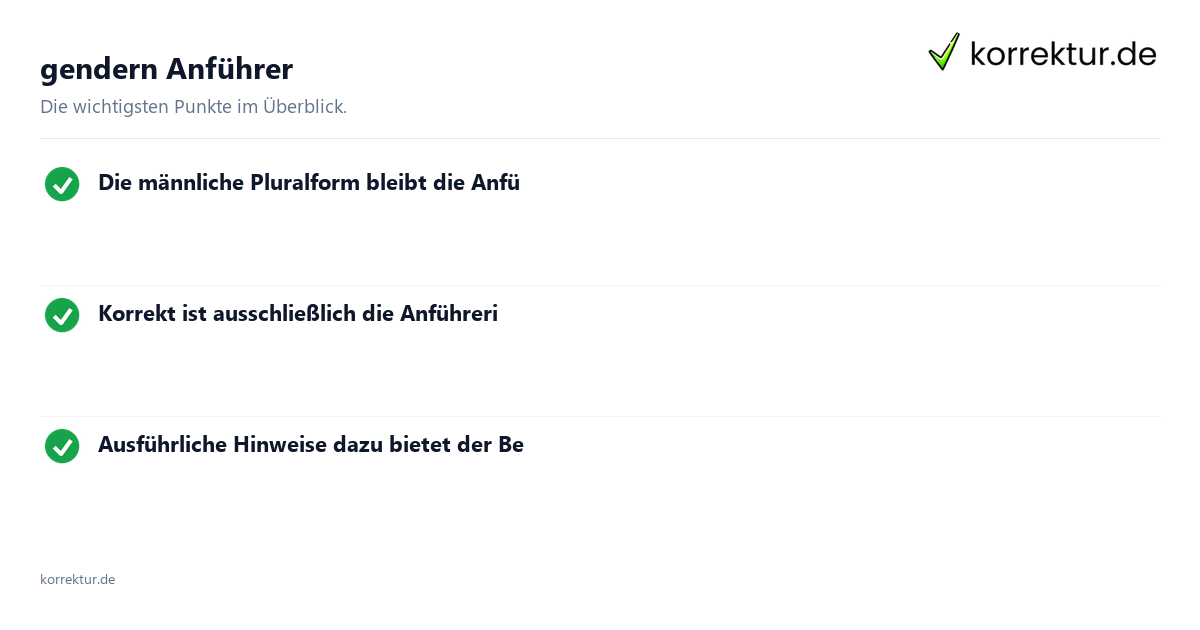 gendern Anführer gendern Anführer