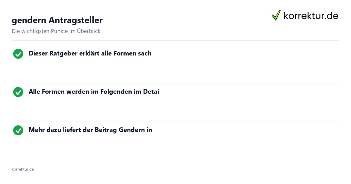 Gendern Antragsteller: passende Form auswählen