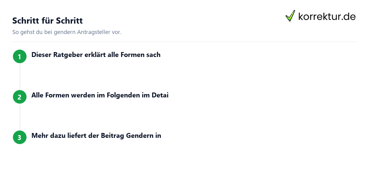 Welche Form passt? Gendern Antragsteller: Formen im Überblick