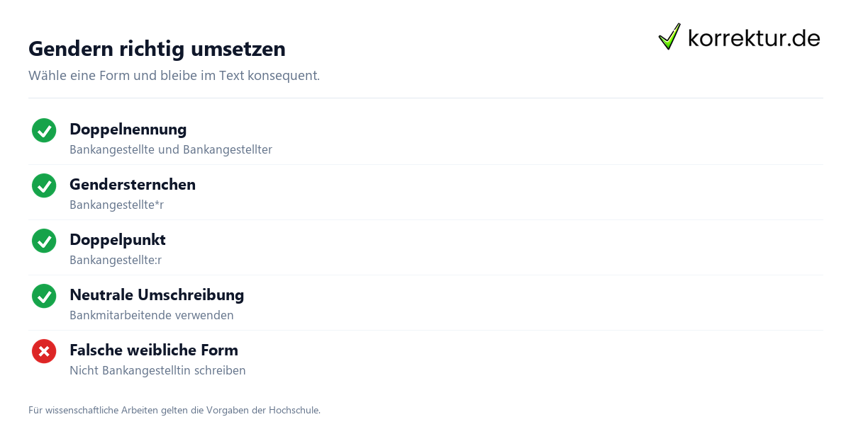 Gendern Bankangestellter: Doppelnennung, Bankangestellte*r und korrekte Schreibweisen