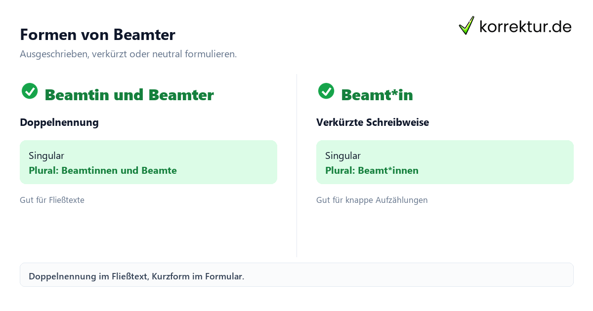 Gendern Beamter: Beamt*in und die neutrale Alternative im Vergleich