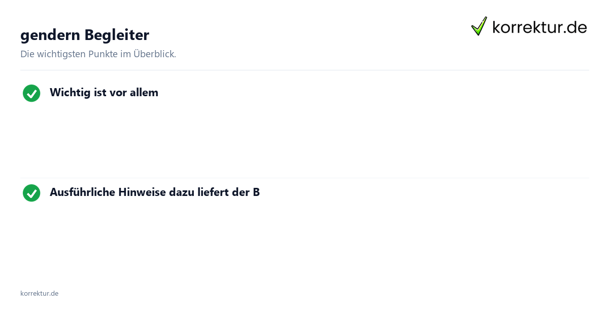 gendern Begleiter: Überblick