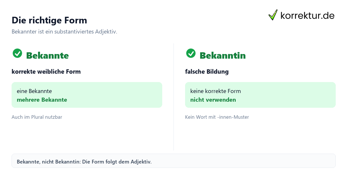 Die richtige Grundform Gendern Bekannter: korrekte Formen im Vergleich