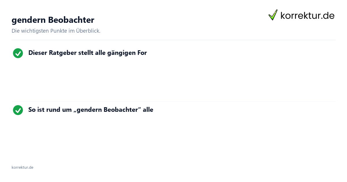 gendern Beobachter gendern Beobachter