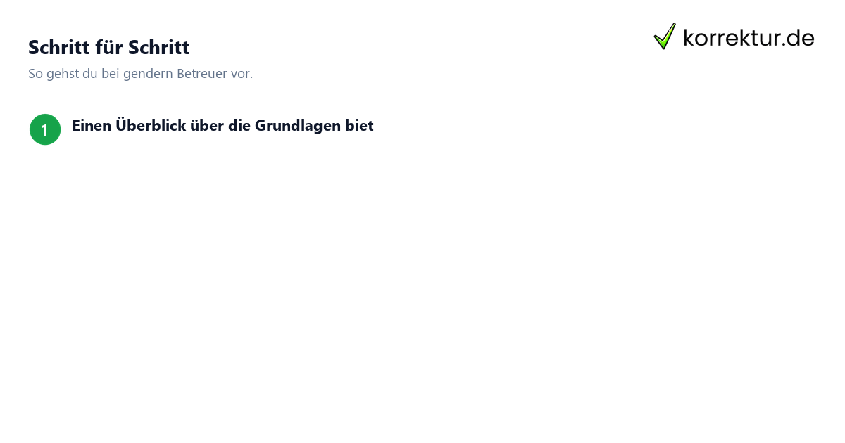 gendern Betreuer: Schritte