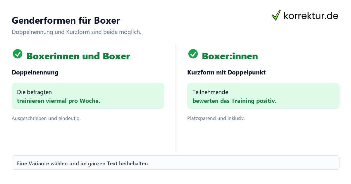 Boxer richtig gendern Gendern Boxer: anerkannte Formen im Überblick