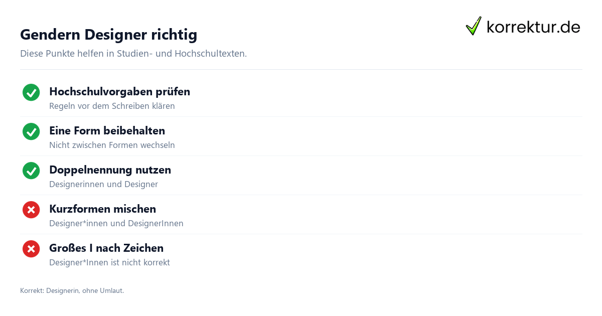 Gendern Designer: korrekte weibliche Form Designerin