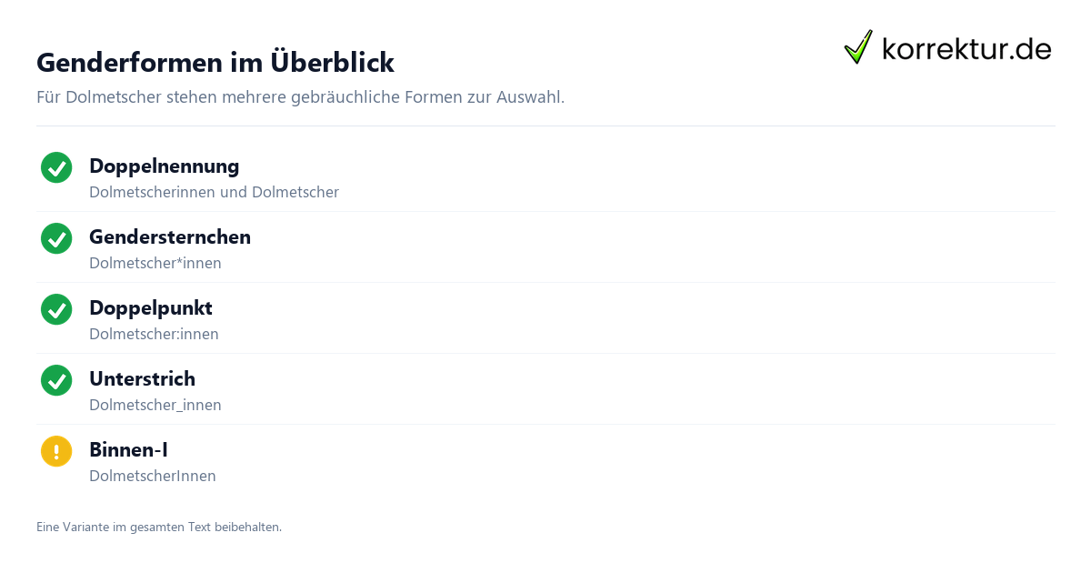 gendern Dolmetscher gendern Dolmetscher: Überblick