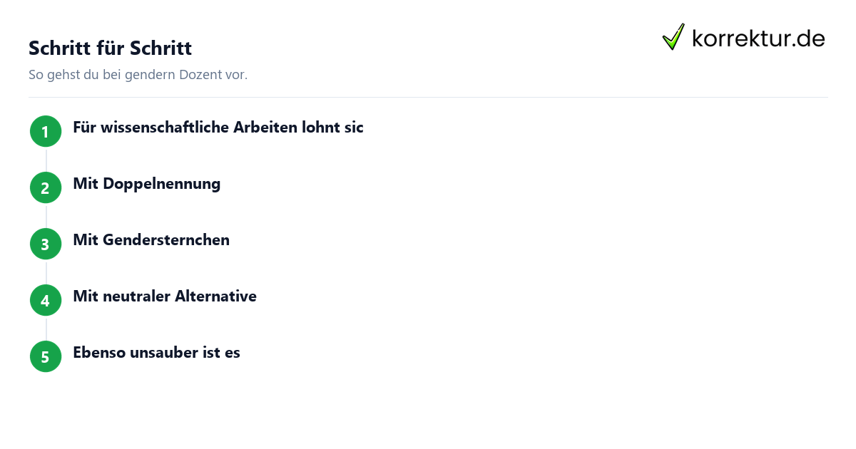 gendern Dozent in wissenschaftlichen Arbeiten