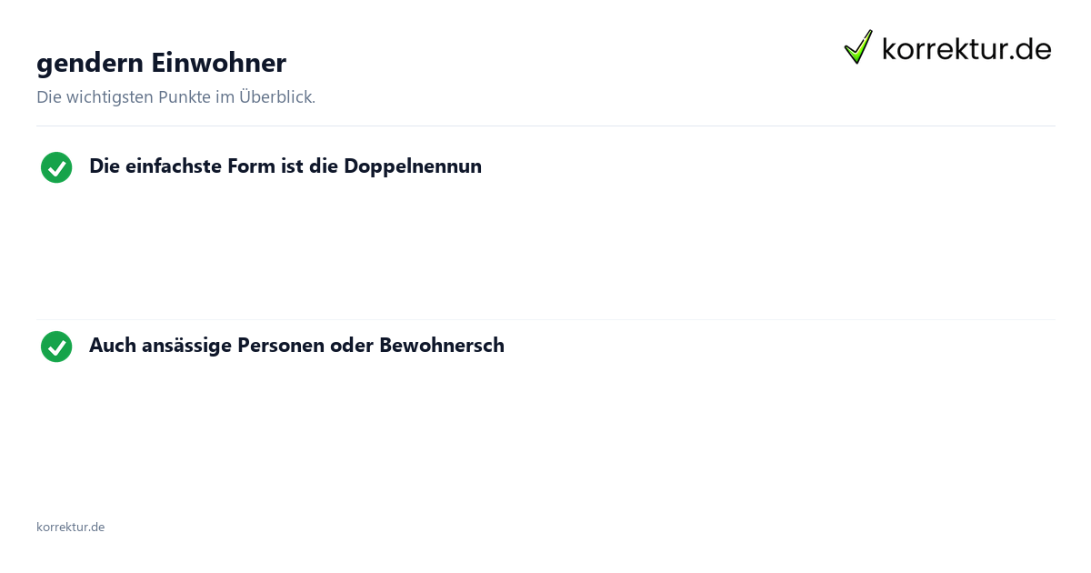 Einwohner richtig gendern Gendern Einwohner: Formen im Überblick