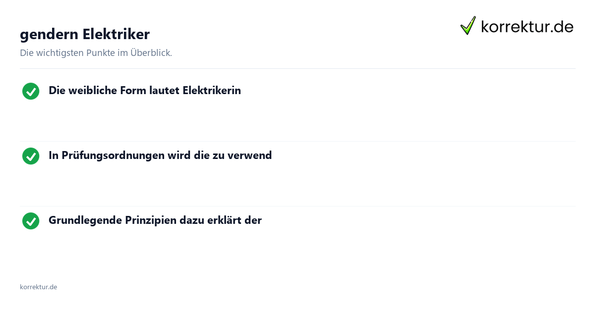 gendern Elektriker: Doppelnennung und neutrale Alternative