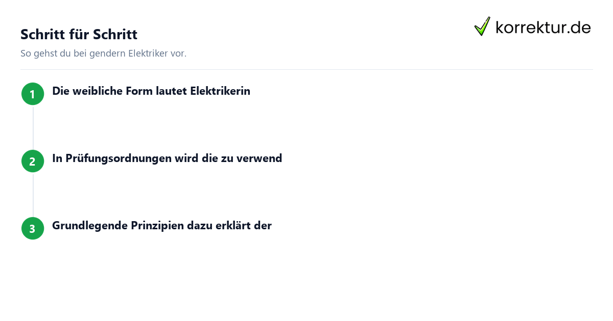 Genderformen prüfen gendern Elektriker: Schreibweisen konsequent verwenden