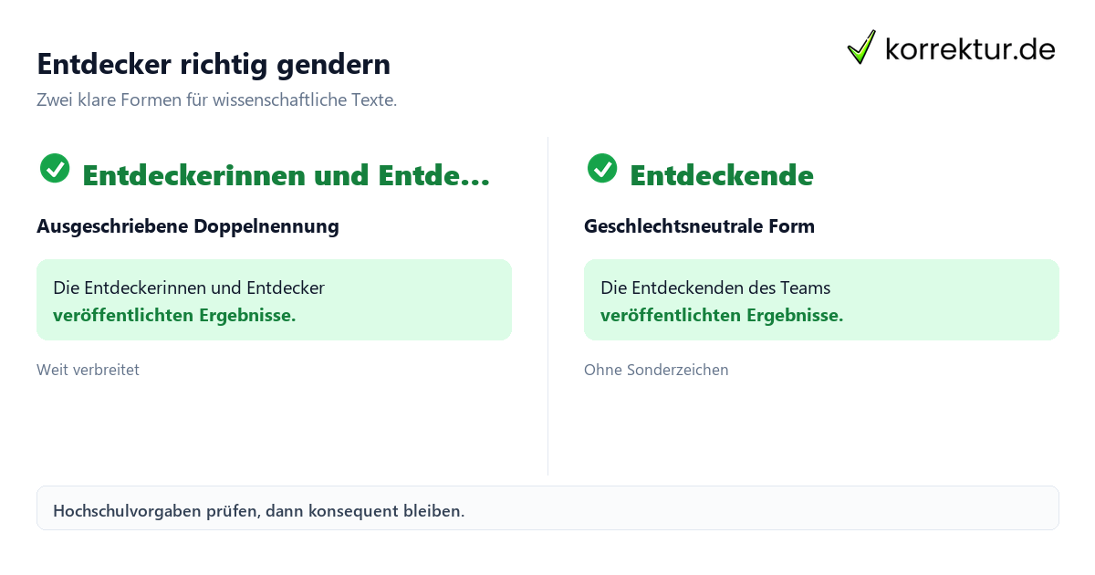 gendern Entdecker