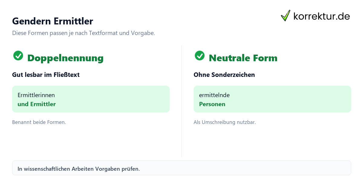 gendern Ermittler gendern Ermittler: Überblick