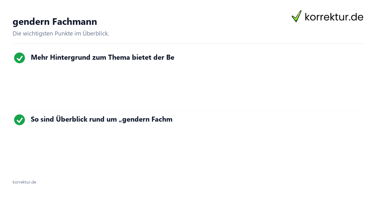 gendern Fachmann