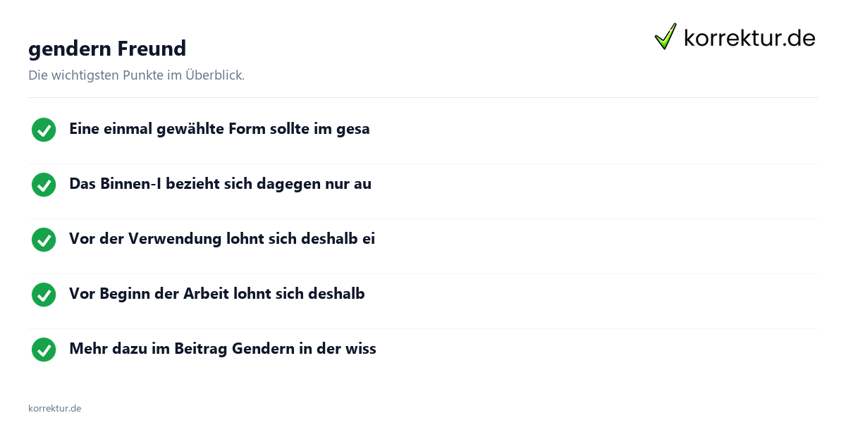 Formen für Freund gendern Freund: Genderformen im Überblick