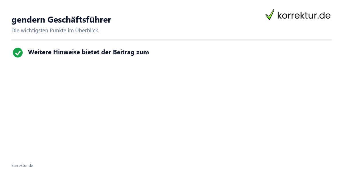 Geschäftsführer gendern Gendern Geschäftsführer: passende Formen für wissenschaftliche Arbeiten