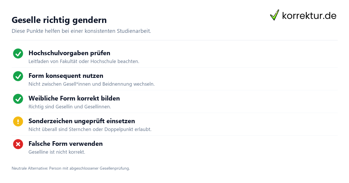 gendern Geselle in der wissenschaftlichen Arbeit