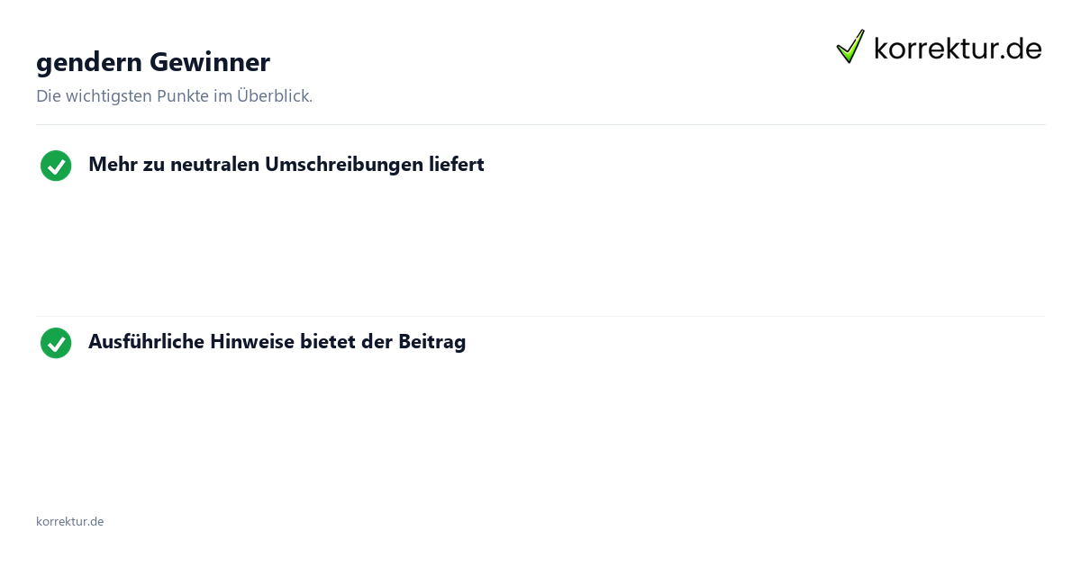 Gendern Gewinner: Doppelnennung und neutrale Alternative im Vergleich