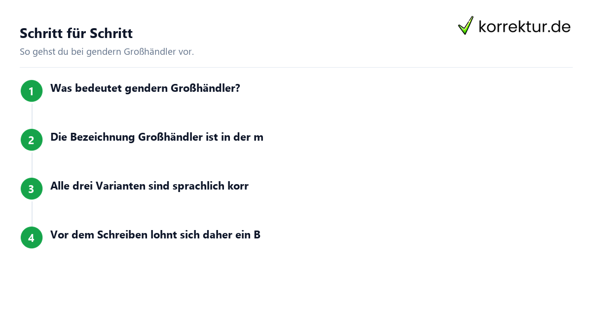 Zwei sichere Varianten Gendern Großhändler: Doppelnennung und neutrale Alternative