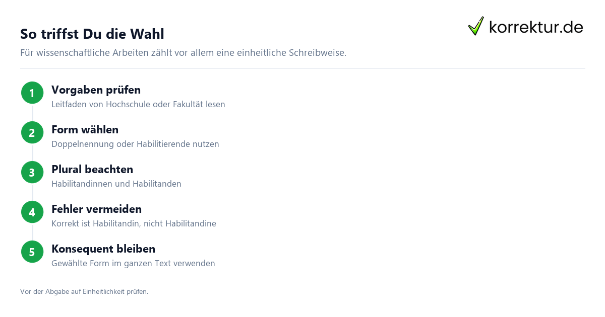 So triffst Du die Wahl Gendern Habilitand, Leitfaden für die wissenschaftliche Arbeit
