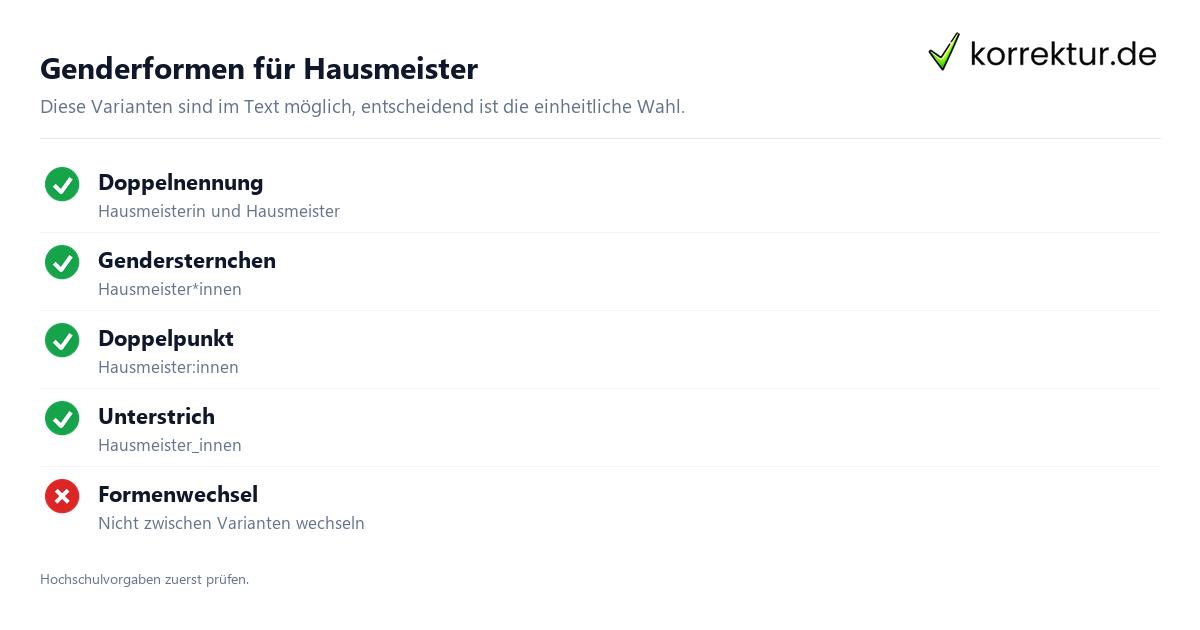 gendern Hausmeister: Überblick
