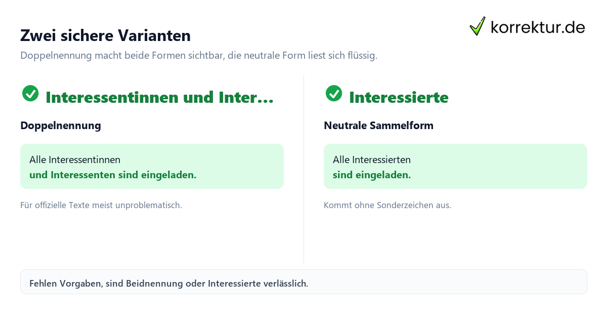 gendern Interessent gendern Interessent: Überblick