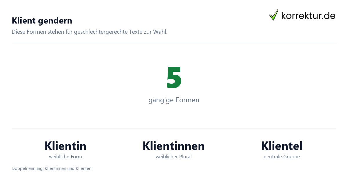 Klient gendern Gendern Klient: Doppelnennung und neutrale Alternative
