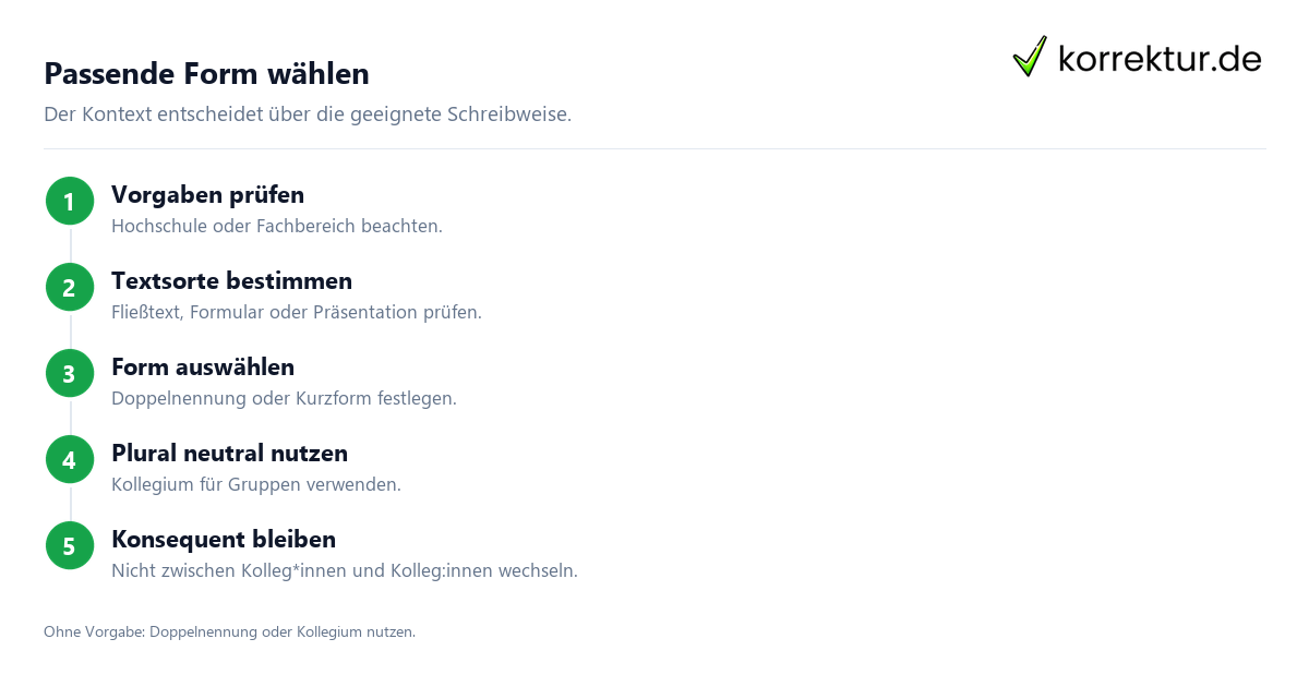 gendern Kollege: Doppelnennung und Kollegium im Vergleich