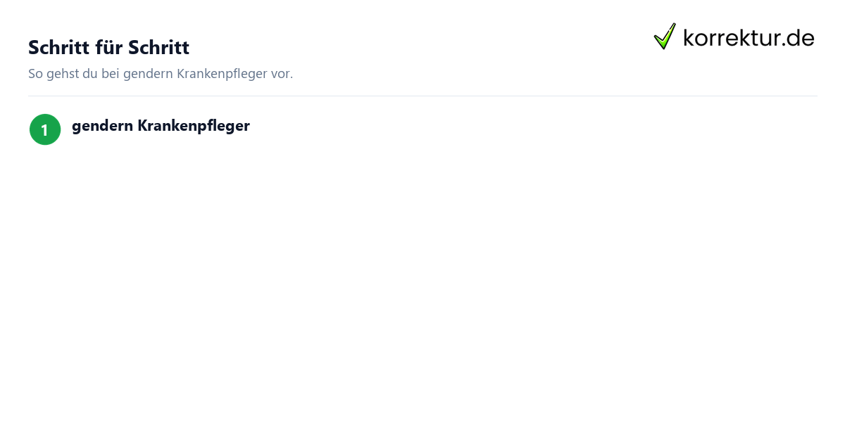 gendern Krankenpfleger gendern Krankenpfleger