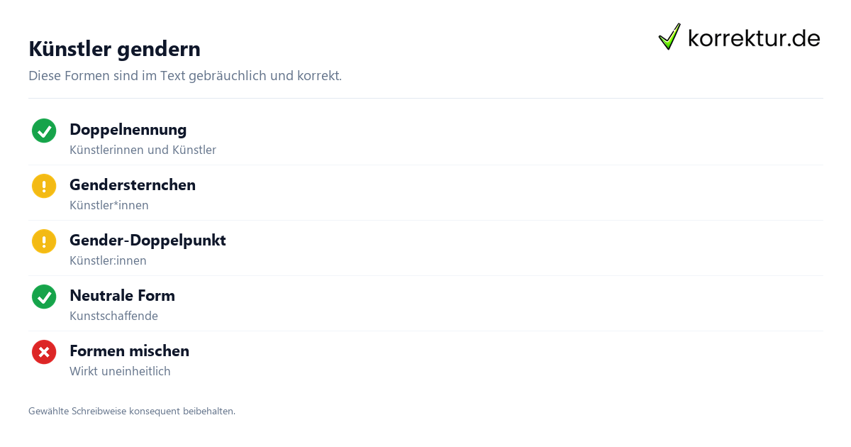 gendern Künstler