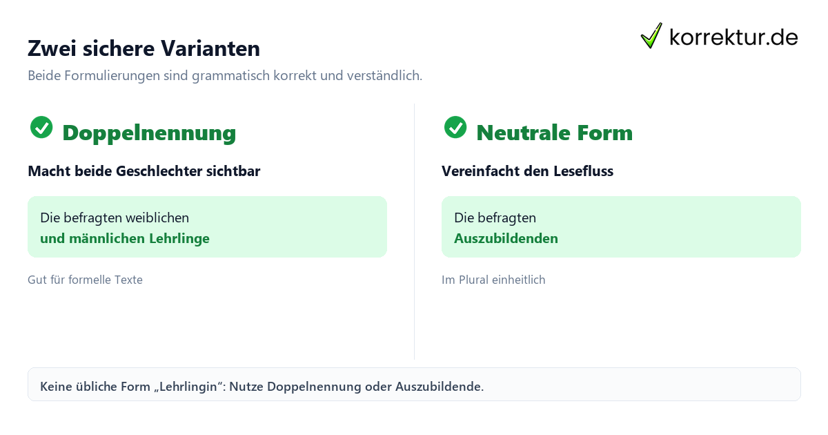 Gendern Lehrling: passende Formen für wissenschaftliche Arbeiten